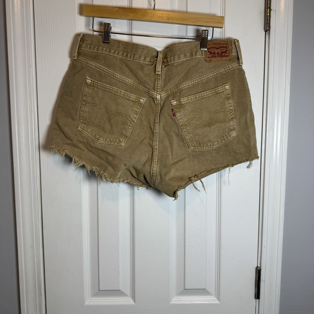 Levi's Women's Khaki High-Rise Cutoff Denim Shorts